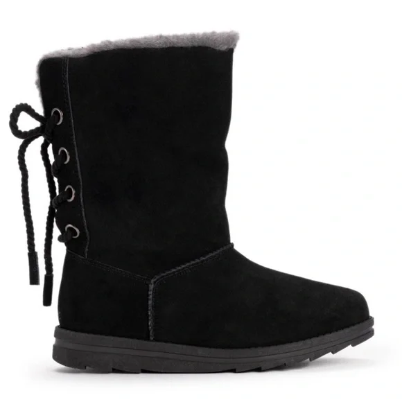 Women's Black Suede MUK LUKS Ziggy Rodeo Boots size 8 - Picture 3 of 9